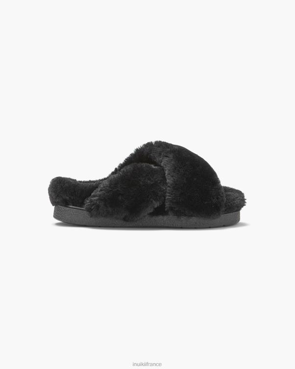 pantoufle classique en peau de mouton INUIKII femmes FP884102 noir chaussure