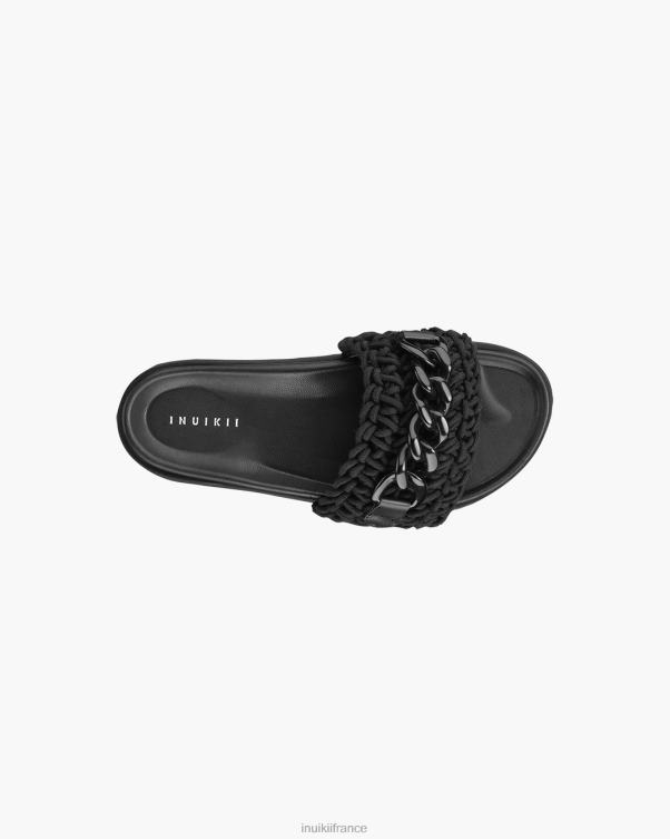 plateforme en chaîne tissée INUIKII femmes FP88424 noir chaussure